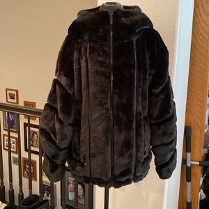 ALO Yoga Black Faux Fur Jacket
